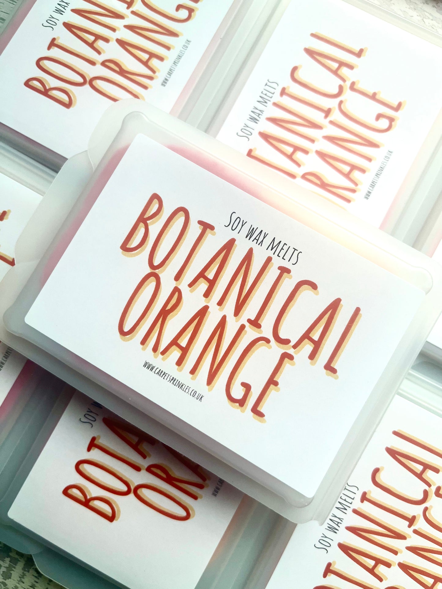Botanical orange luxury soy wax melts - highly scented,heart clamshell 80gram.