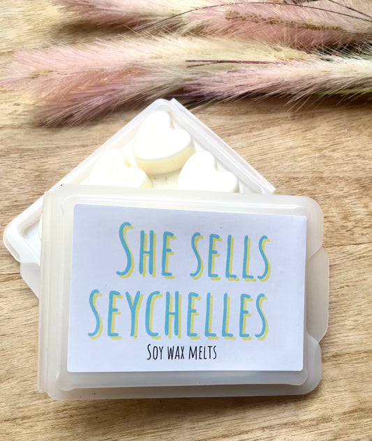 Seychelles luxury soy wax melts - highly scented,heart clamshell 80gram.