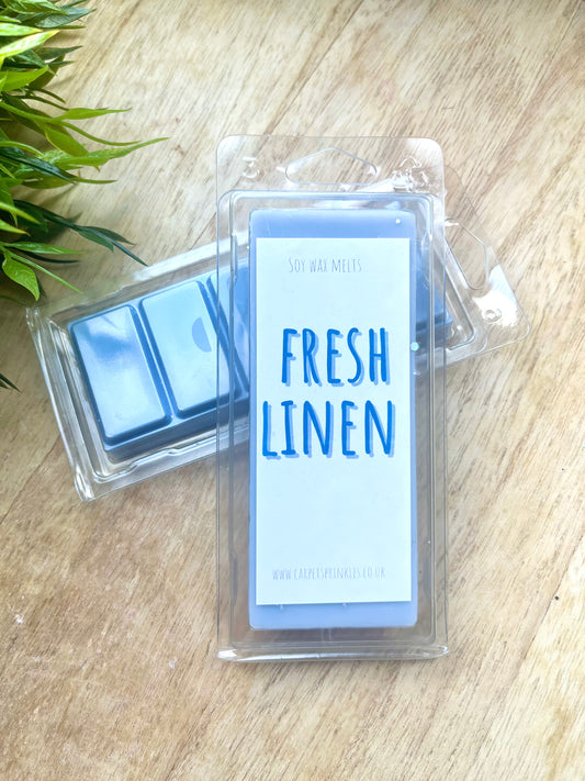Fresh linen luxury soy wax melts - highly scented snapbar 50g